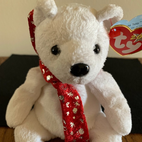 2000 TY Holiday Teddy, new in display case - Picture 1 of 6